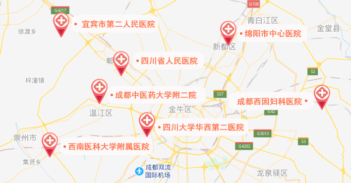 成都试管婴儿医院地图